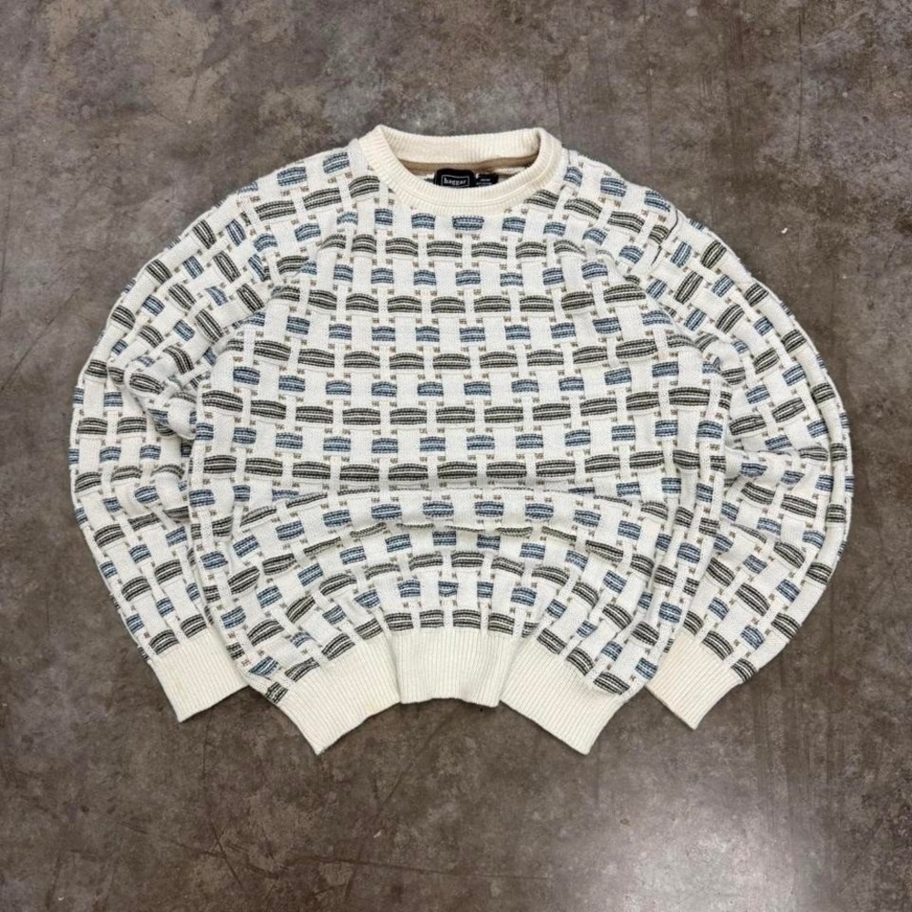 Vintage Hagger Cotton Blend 3D Knit Sweater Size‎ L